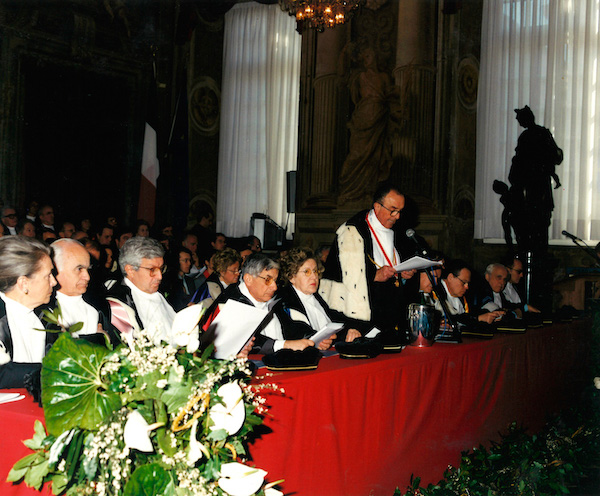 IAA 1998/1999 - l'Aula Magna dell'Università di Genova e il Magnifico Rettore Pontremoli durante il Discorso Inaugurale